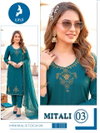 Mitali By Kaya Checks Slub Handwork Kurti With Bottom Dupatta